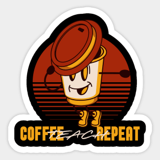 Coffee Teach Repeat Sticker